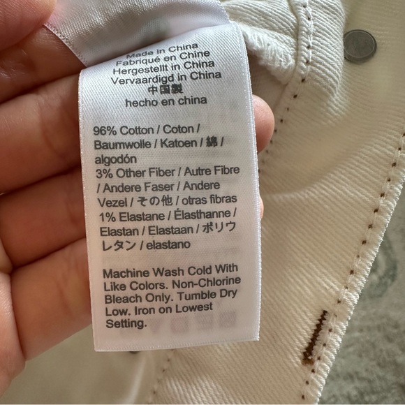 J.Crew 9” Vintage Straight Jean in White with Gold Stiching - Picture 6 of 6